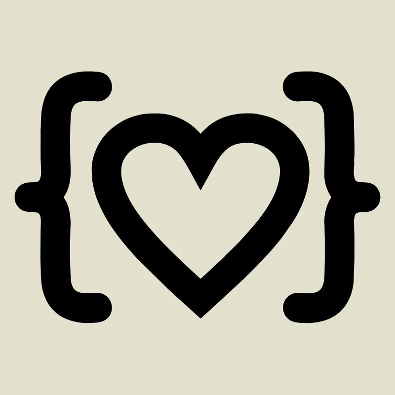 Cœur du logo du code du programmeur