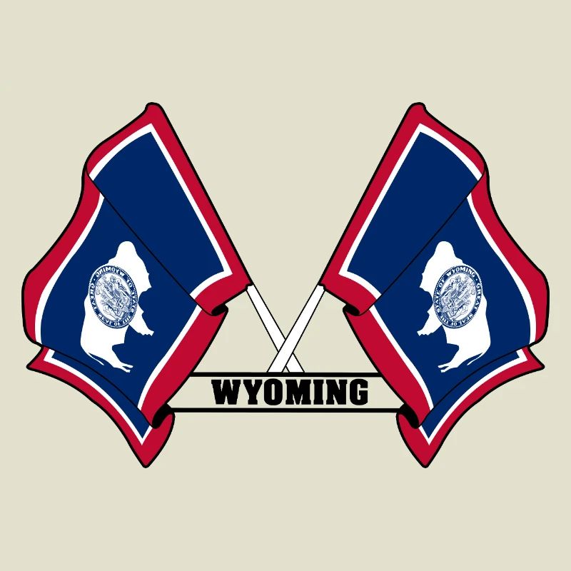 Two flags text WYOMING