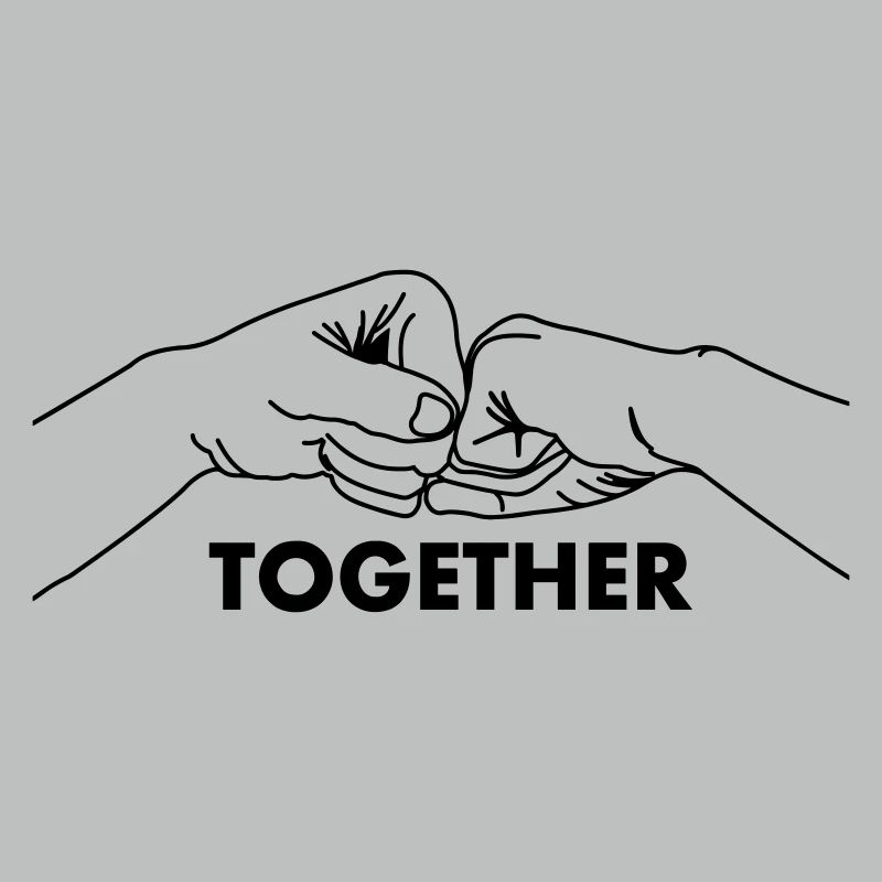 Hand gesture collaboration teamwork with text together