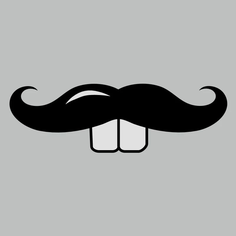 Schnurrbart mit Hasenzähne