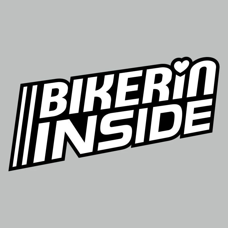 Bikerin inside Schriftzug (Farben änderbar)