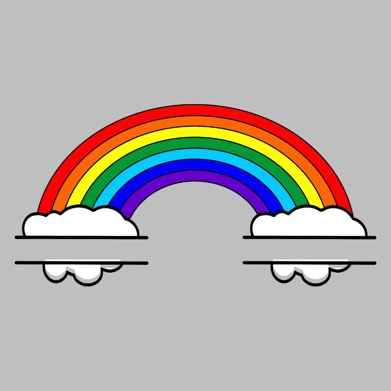 Rainbow with two name bubbles