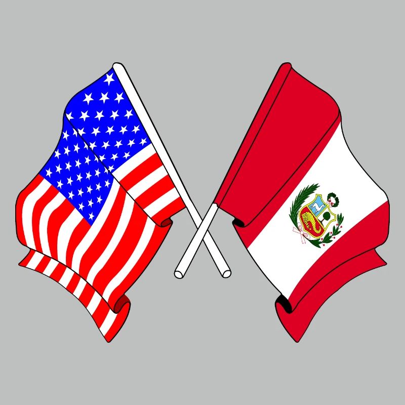 Drapeau des États-Unis et drapeau du Pérou