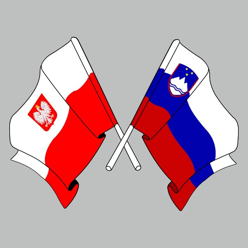 Drapeau de la Pologne et drapeau de la Slovénie