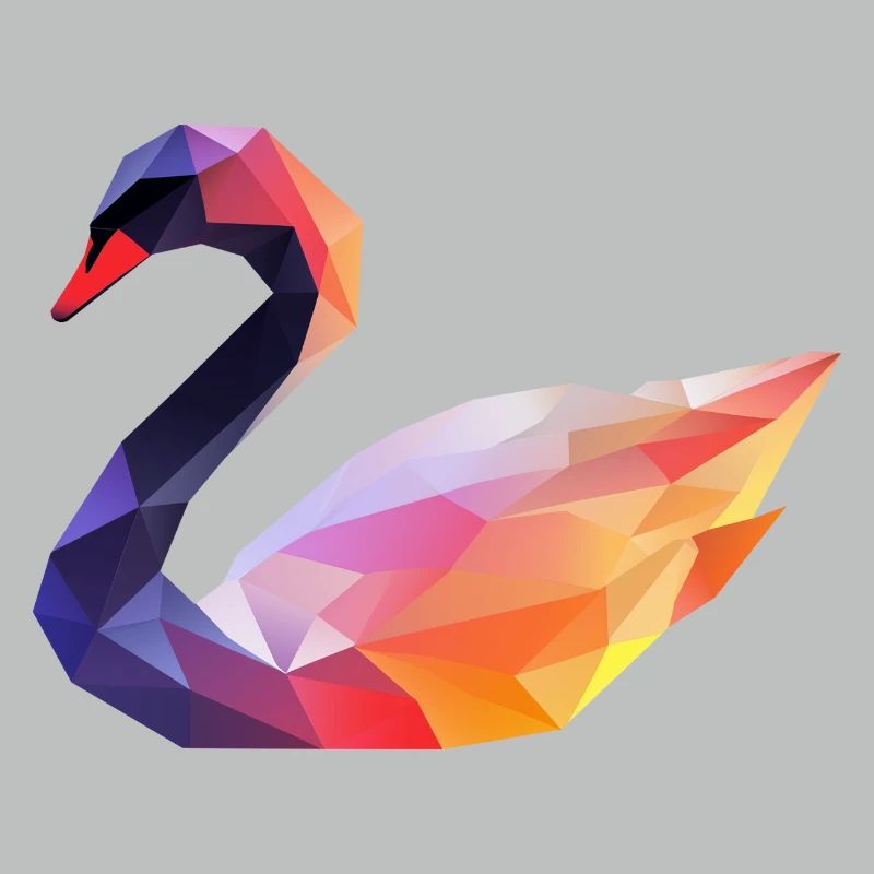 Farbiger Geometrischer Schwan Logo