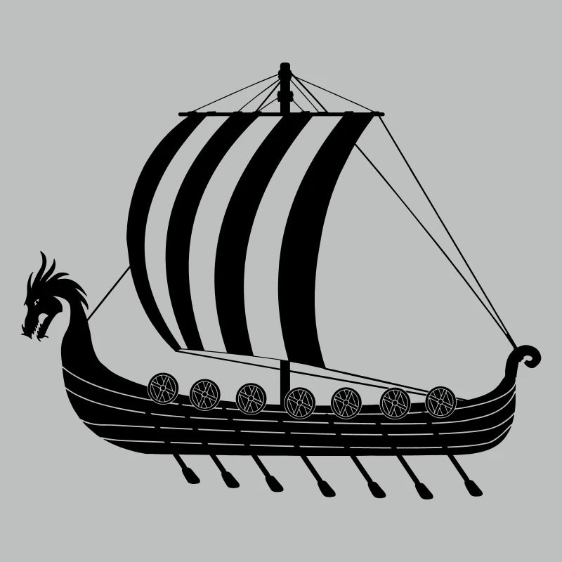 Wikinger-Drachenschiff dragar