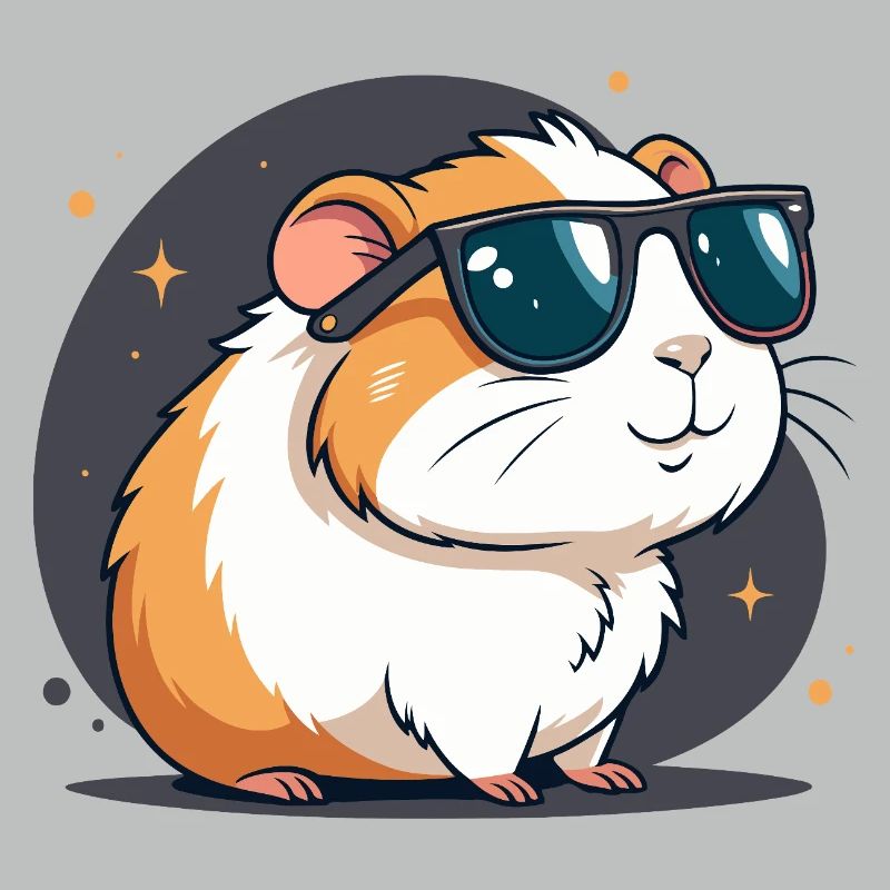 Cool hamster with dark glasses