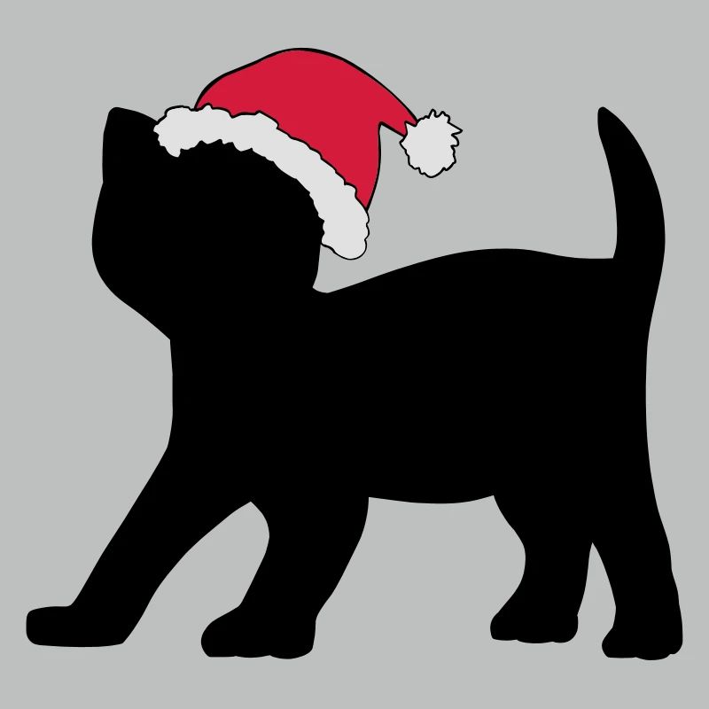 Chaton dans un chapeau de Noël.