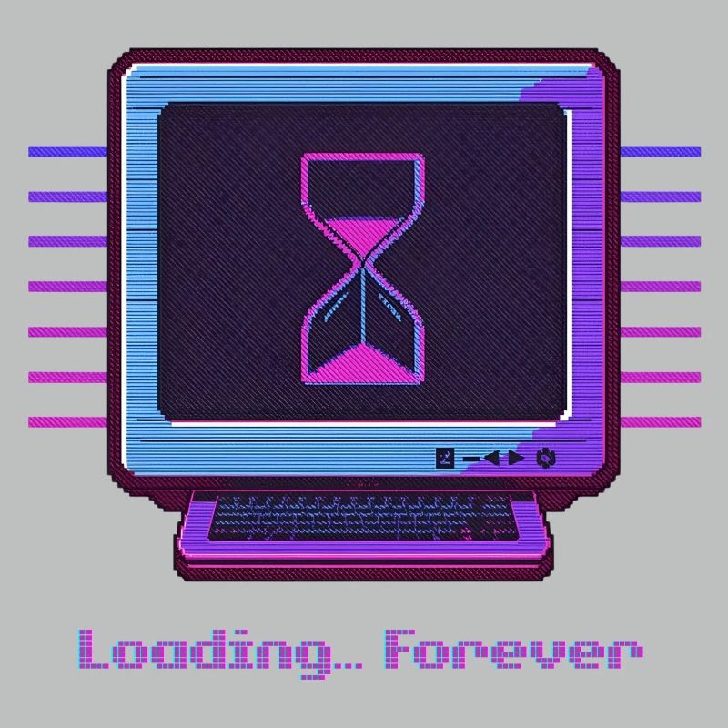 Forever Loading Retro PC Neon Design