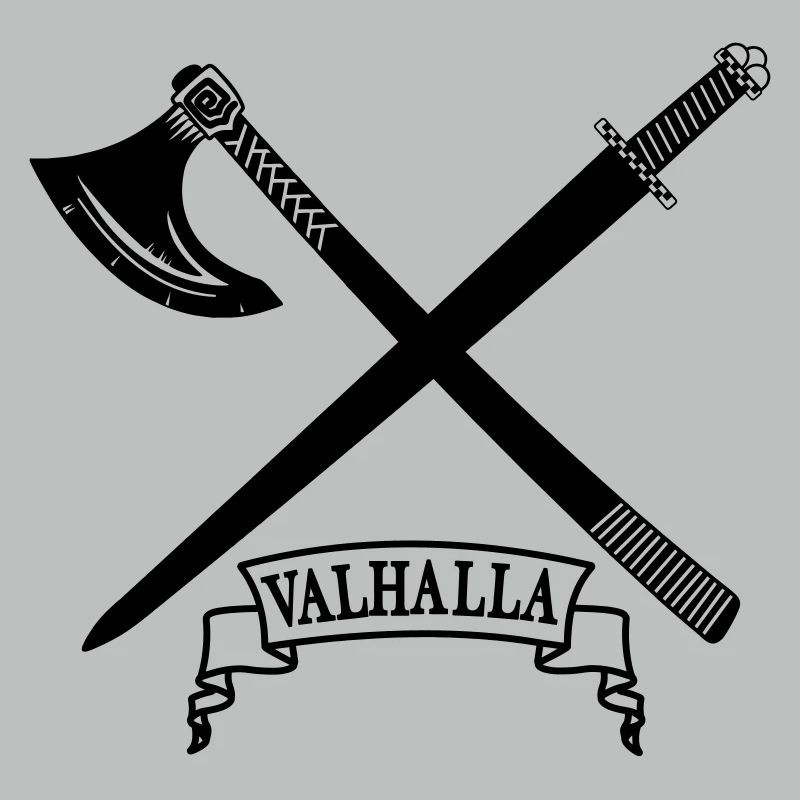 Walhalla mit Axt und Schwert