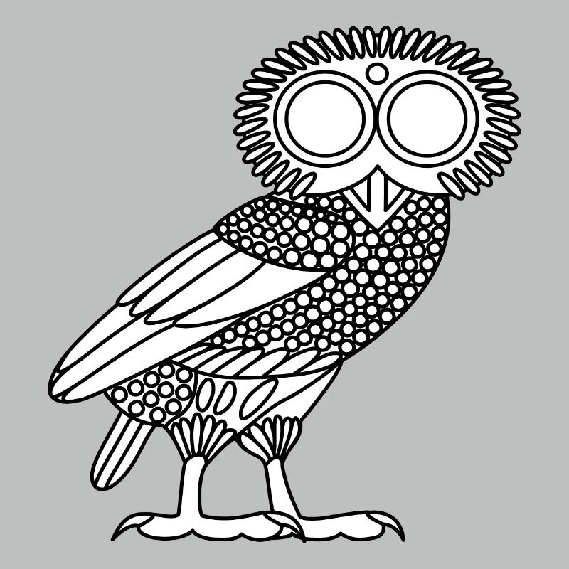 Eule der Athene [Weiß (nur Eule)]