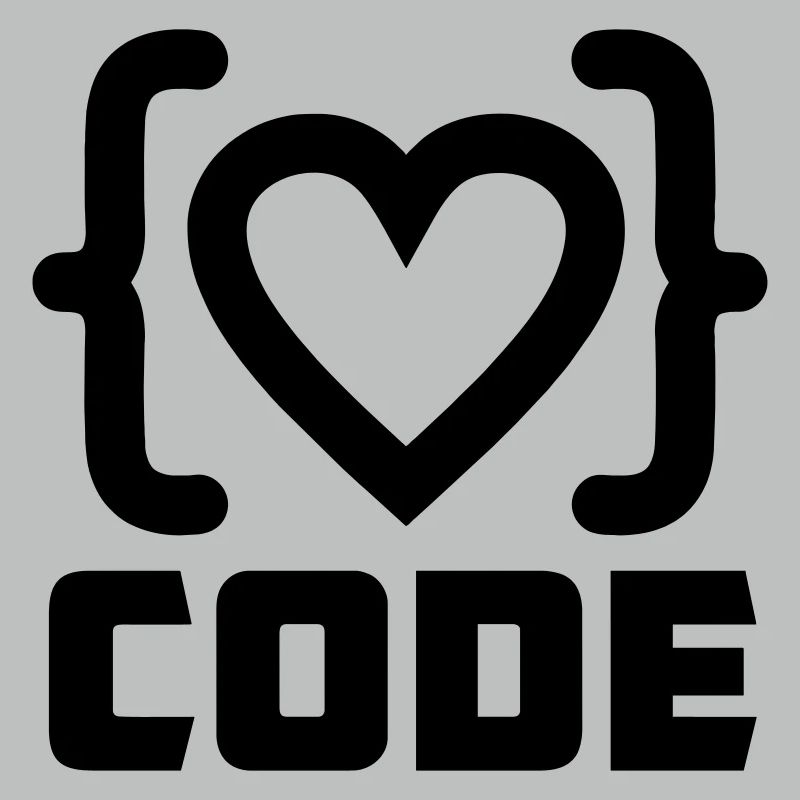 Herzprogrammierer Code Logo mit Text CODE