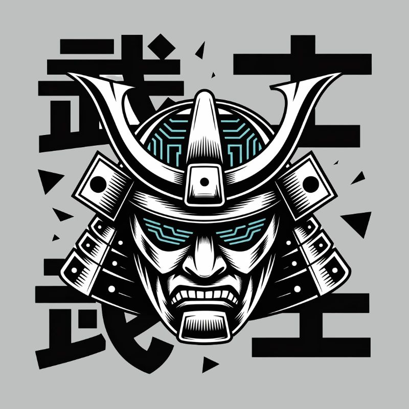 Futurist Samurai Mask Glyph