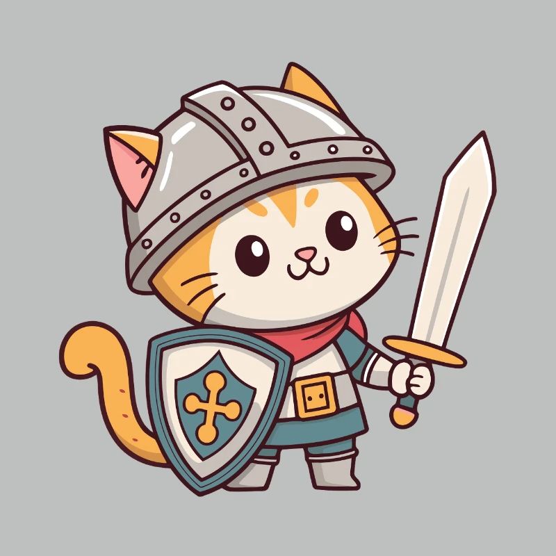 Ritterkatze in Rüstung