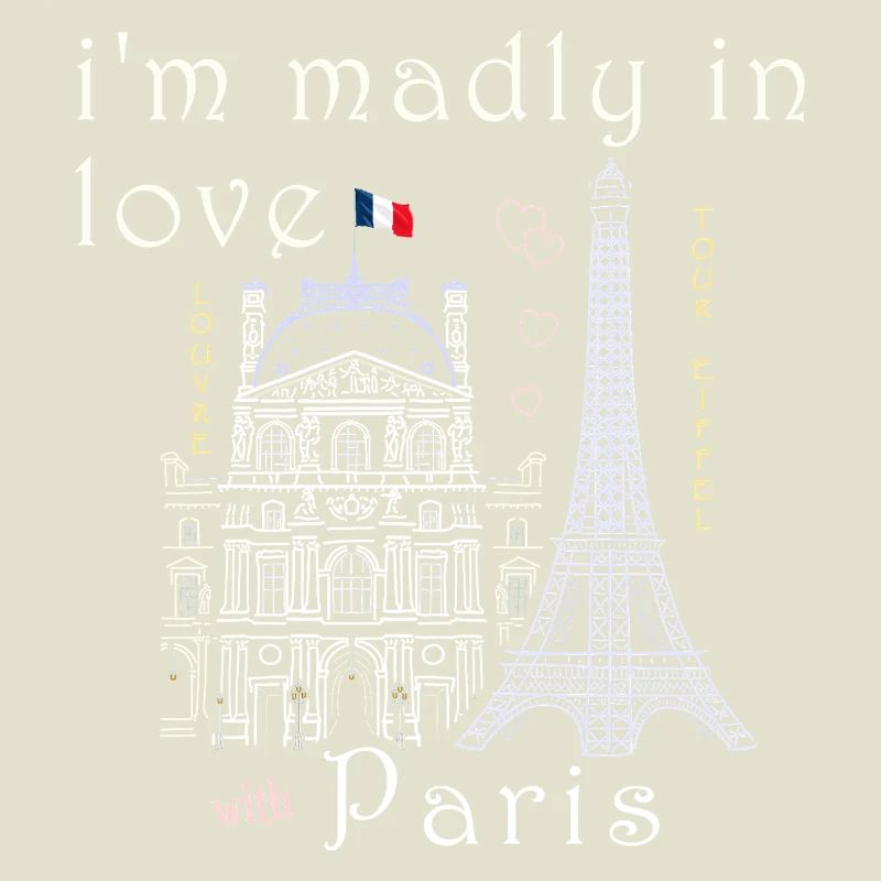 Paris, le Louvre et la Tour Eiffel dessinés à la main
