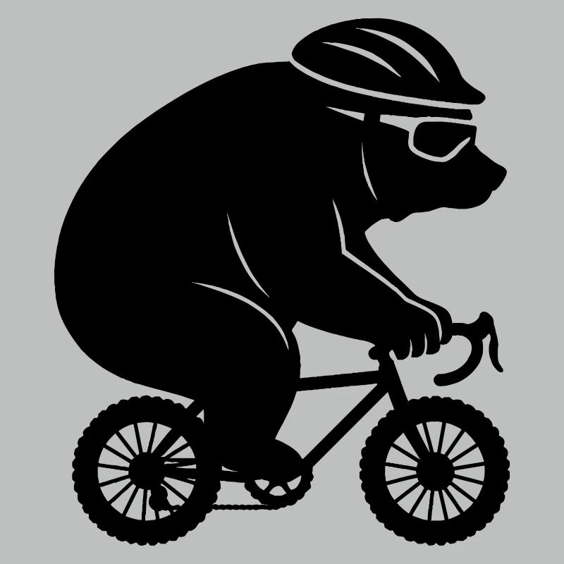 Ours géant sur un minuscule vélo de gravier