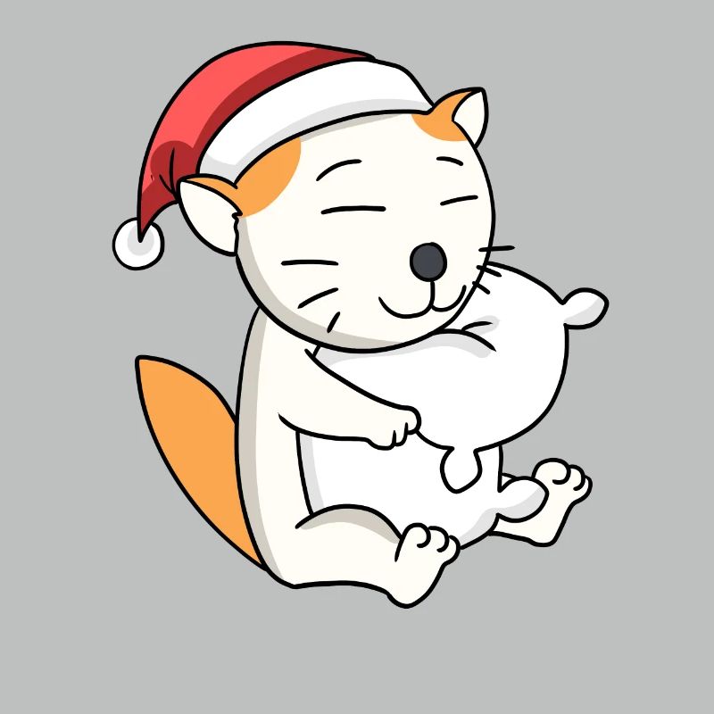 Chat Mignon Selkirk Rex Fatigué Noël