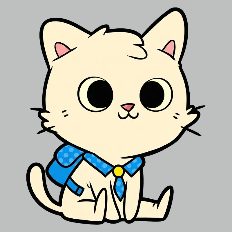 Conception de dessin animé de chat d’école mignon