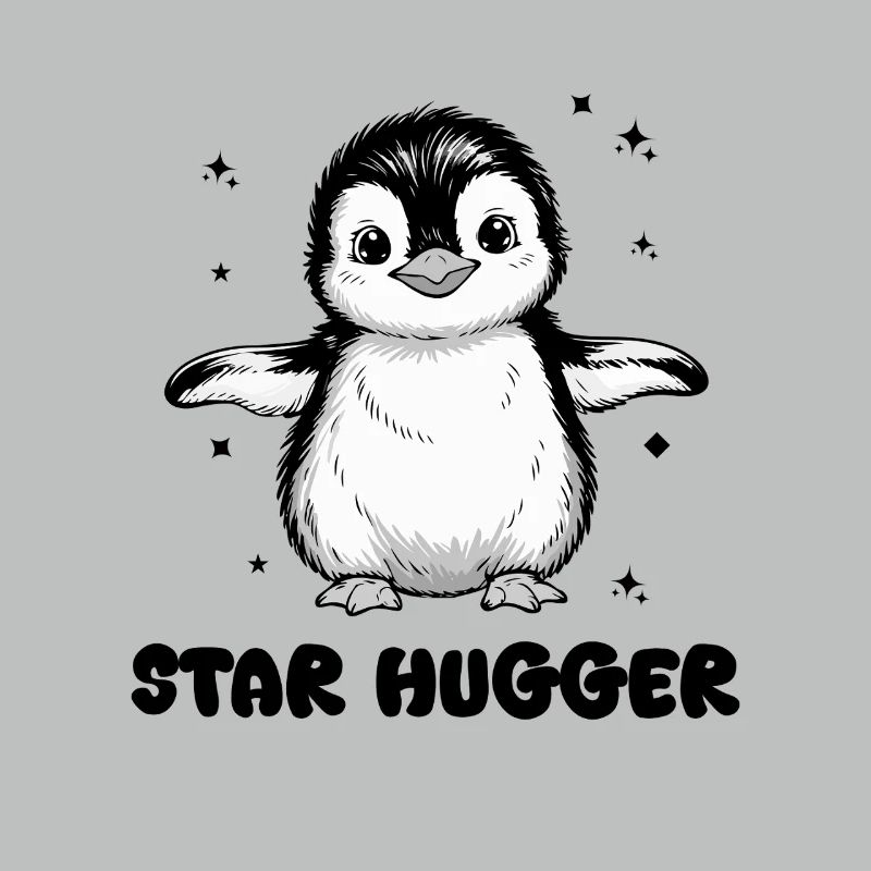 Charming Penguin Illustration for Apparel