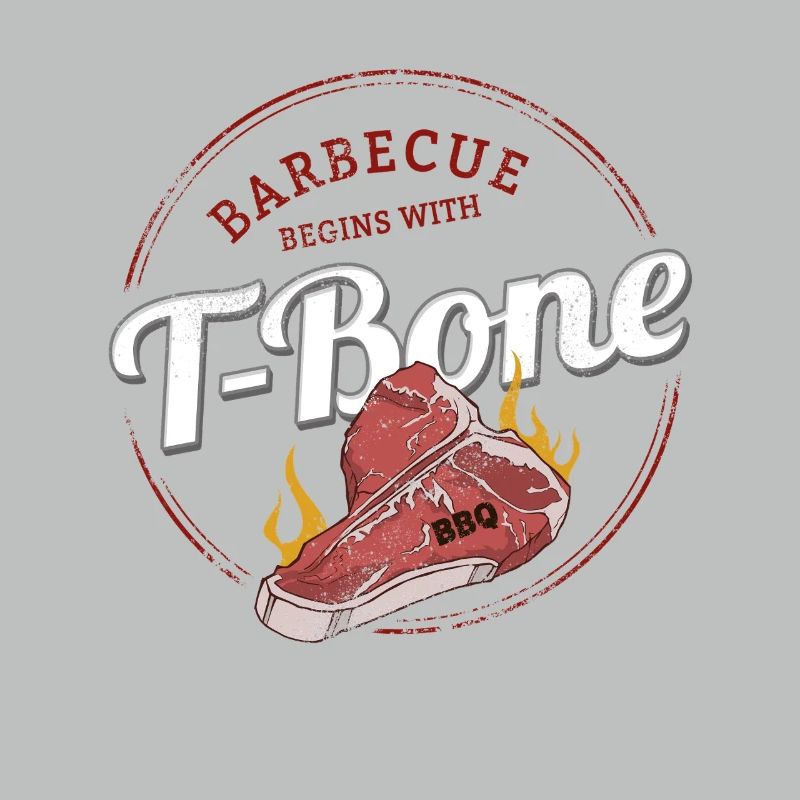 T-Bone-Steak Barbecue Rindfleisch BBQ Design