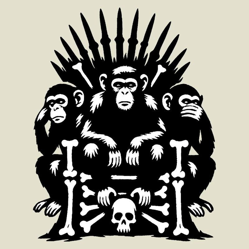 Monkeys on Skull and Bones Throne