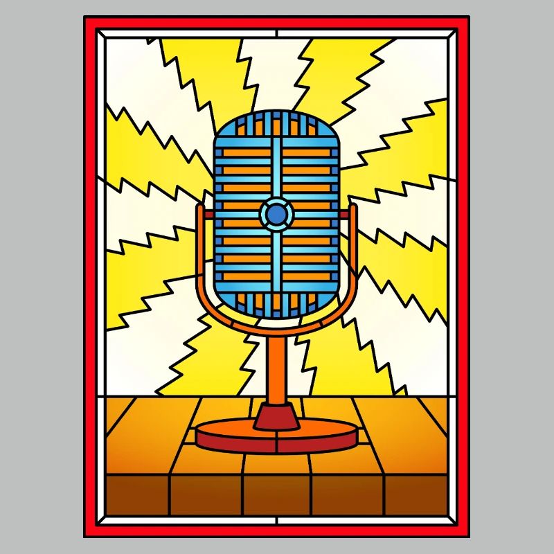 Retro Microphone Lightning Burst