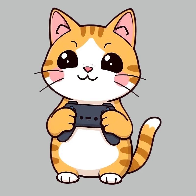 Gaming Katze mit Controller