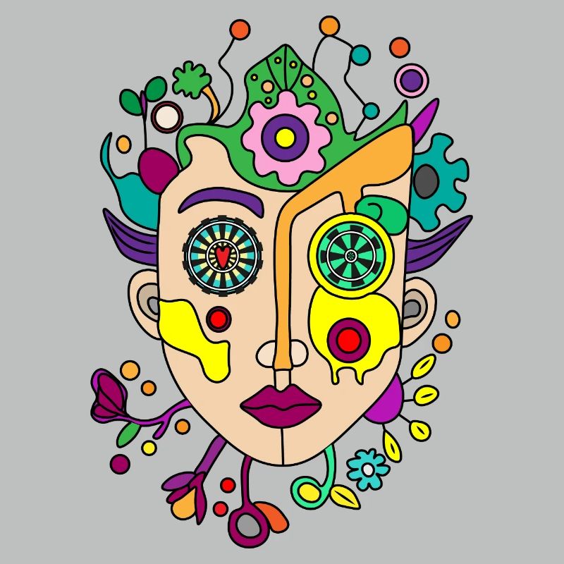 Kaleidoskopisches Splitgesicht