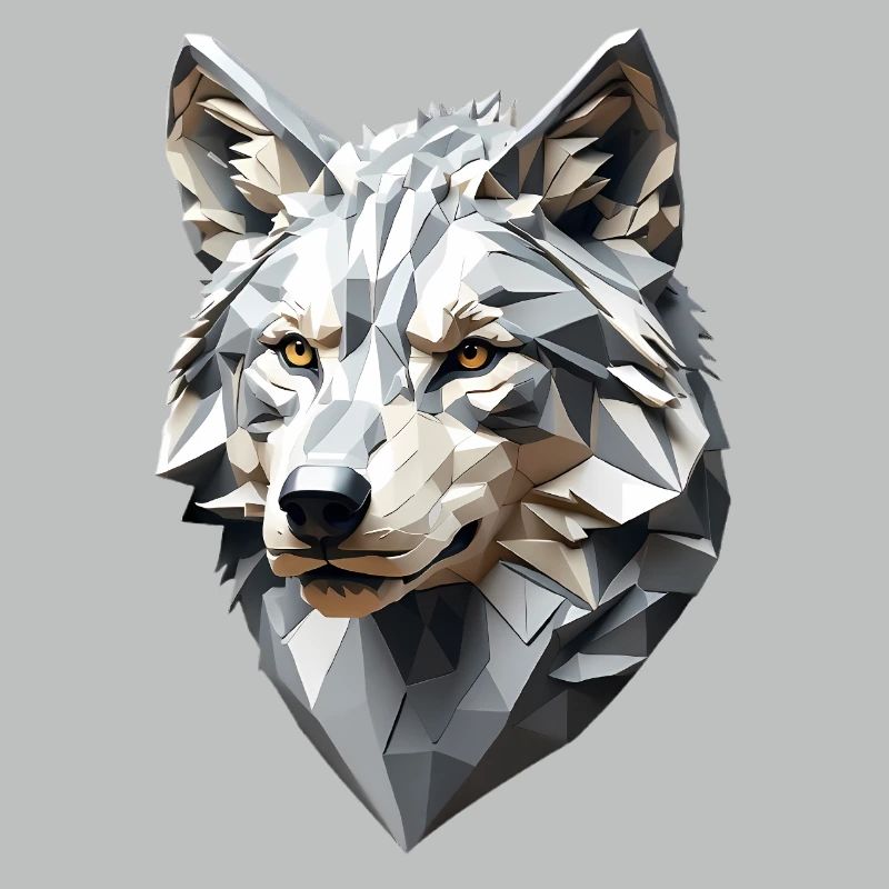 Wolf Head LowPoly Geometric