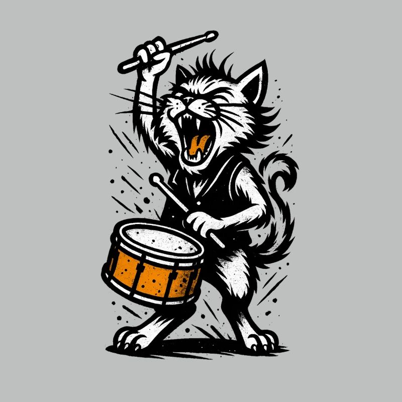 Batteur chat dans la tempête