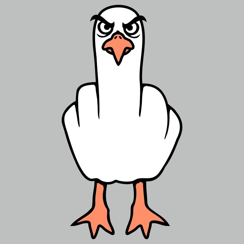 Mouette majeur insulte doigt puant vilain