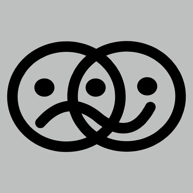 Smiley face gloomy and cheerful