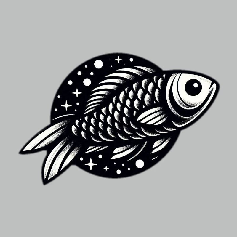 Fisch in schwarz weiß
