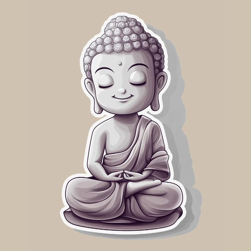 Meditating Buddha with calm expression