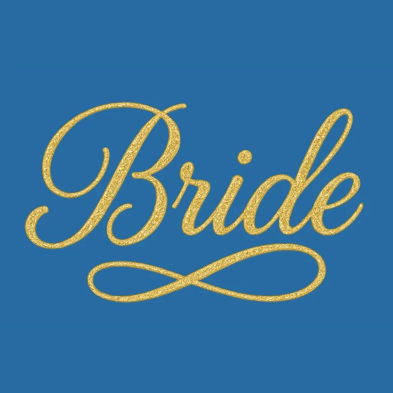 Conception élégante de script de mariée en or