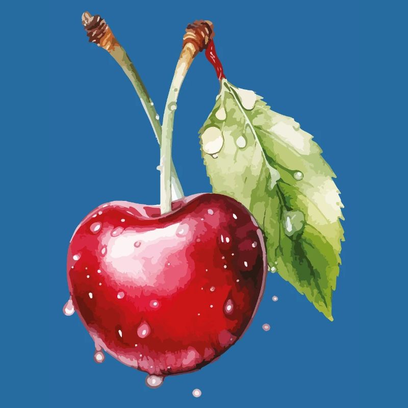 Fruchtige Kirsche mit Wassertröpfchen