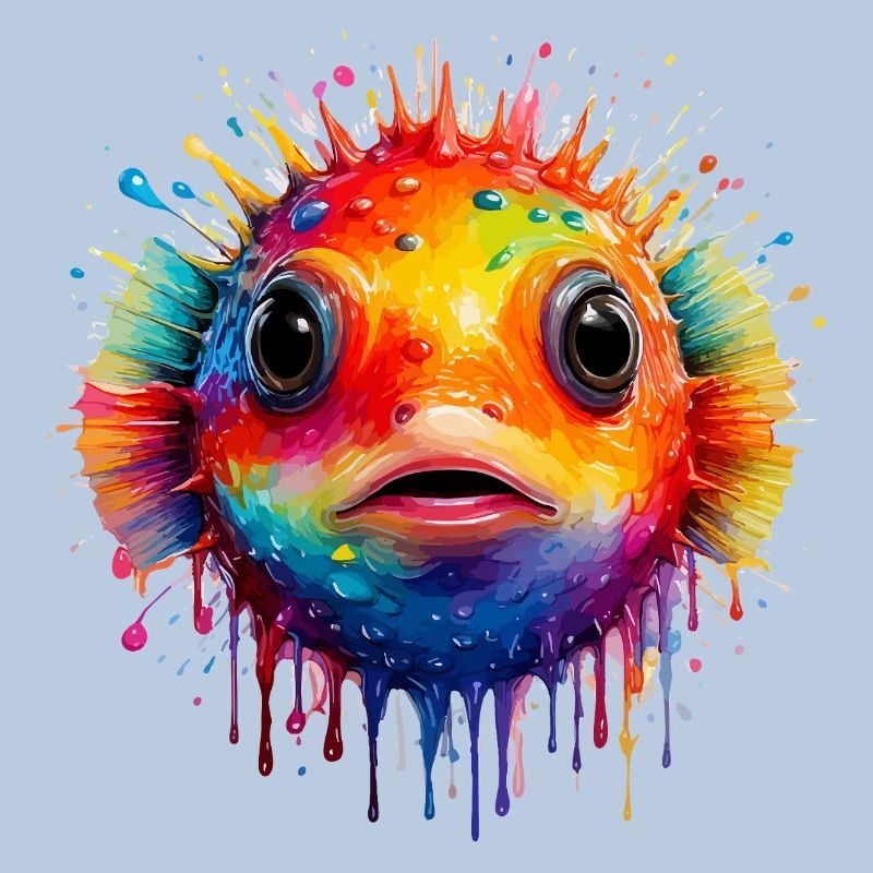 Impression d’art Color Explosion Puffer Fish