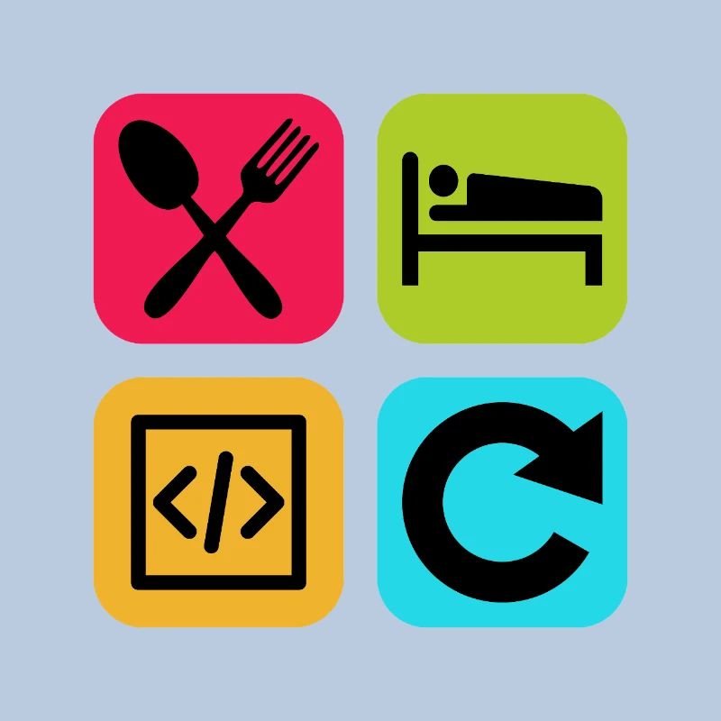 Eat Sleep Code Repeat Funny Quote Dev
