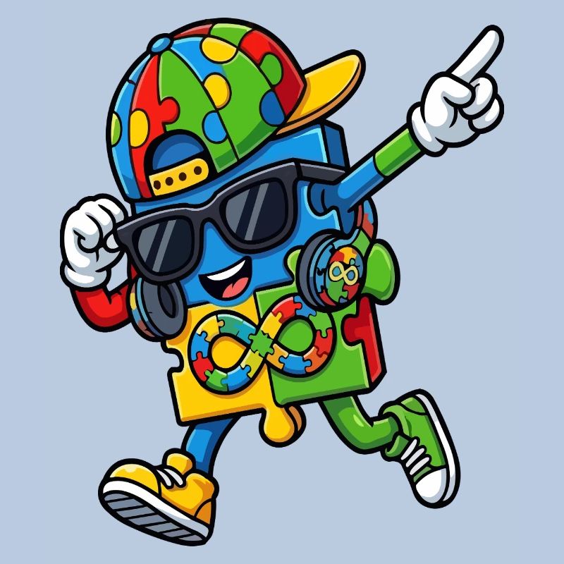 Regenbogenpuzzle-Maskottchen