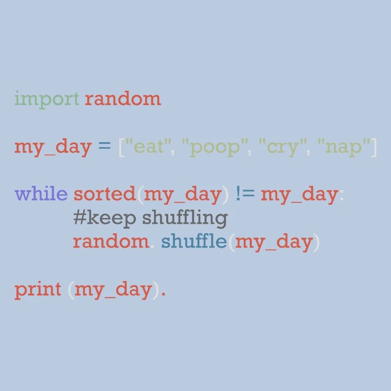 Drôle de code python sur la vie quotidienne, bébé