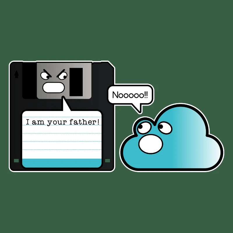 Diskette Cloud Speicher Vater Computer Witz