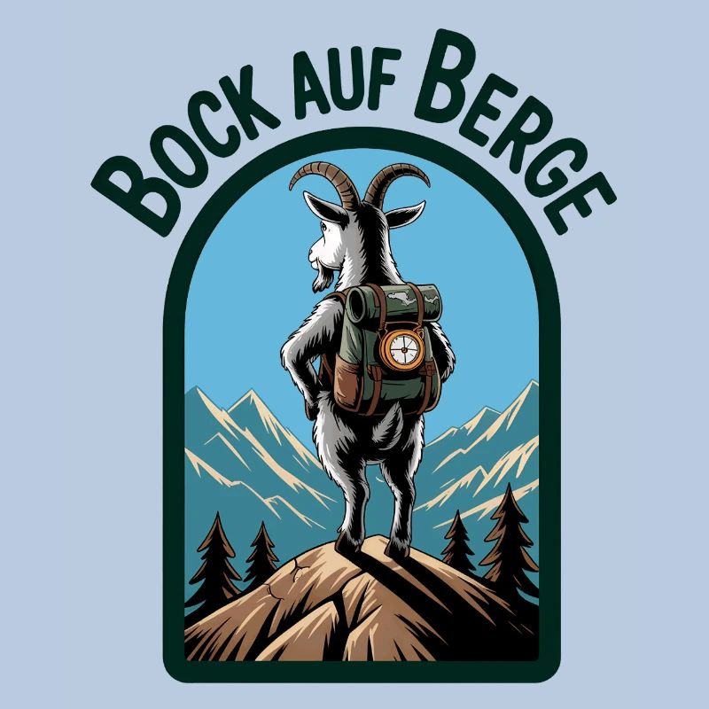 Mountain goat with backpack