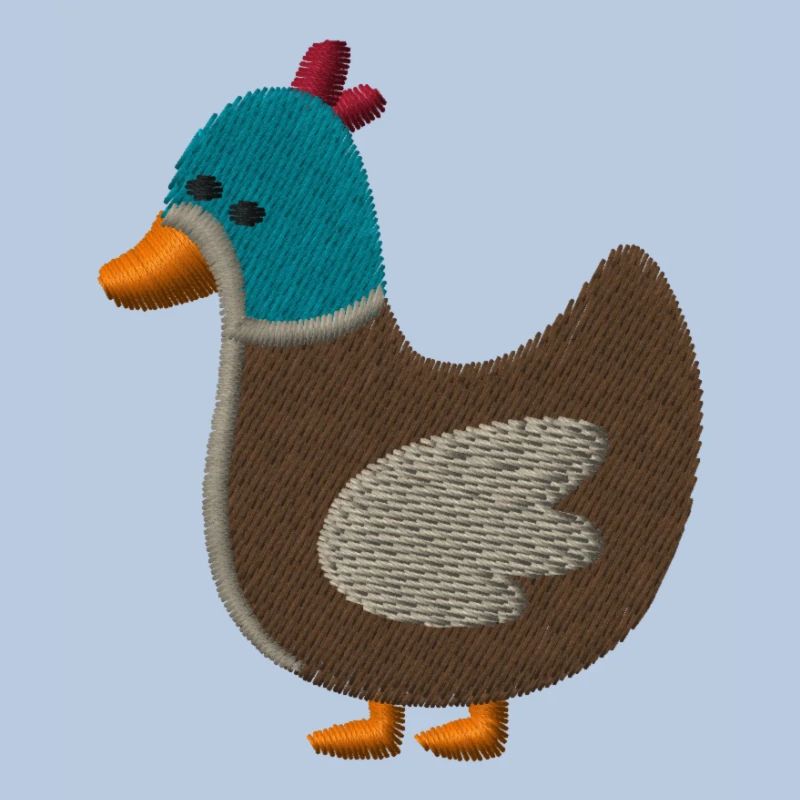 Embroidered duck