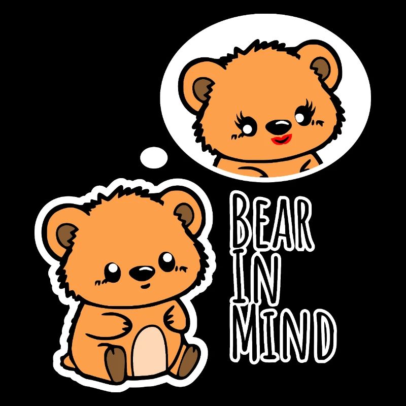 L’ours mignon pense à sa douce copine !
