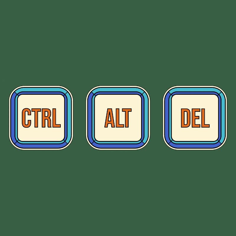 Retro Keyboard Keys CTRL ALT DEL