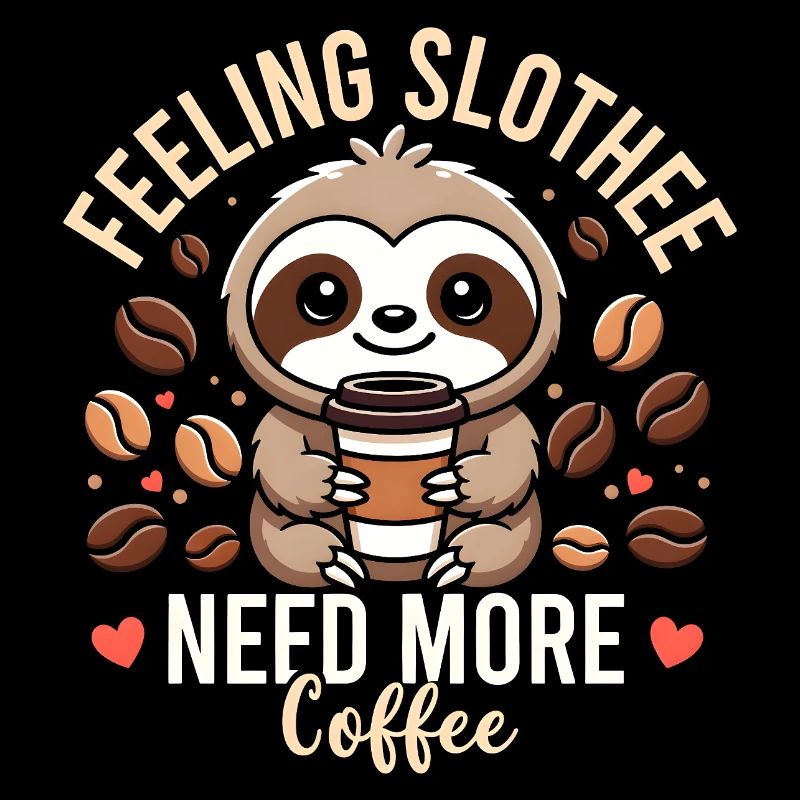 Feeling Slothee Need More Coffee Sloth 