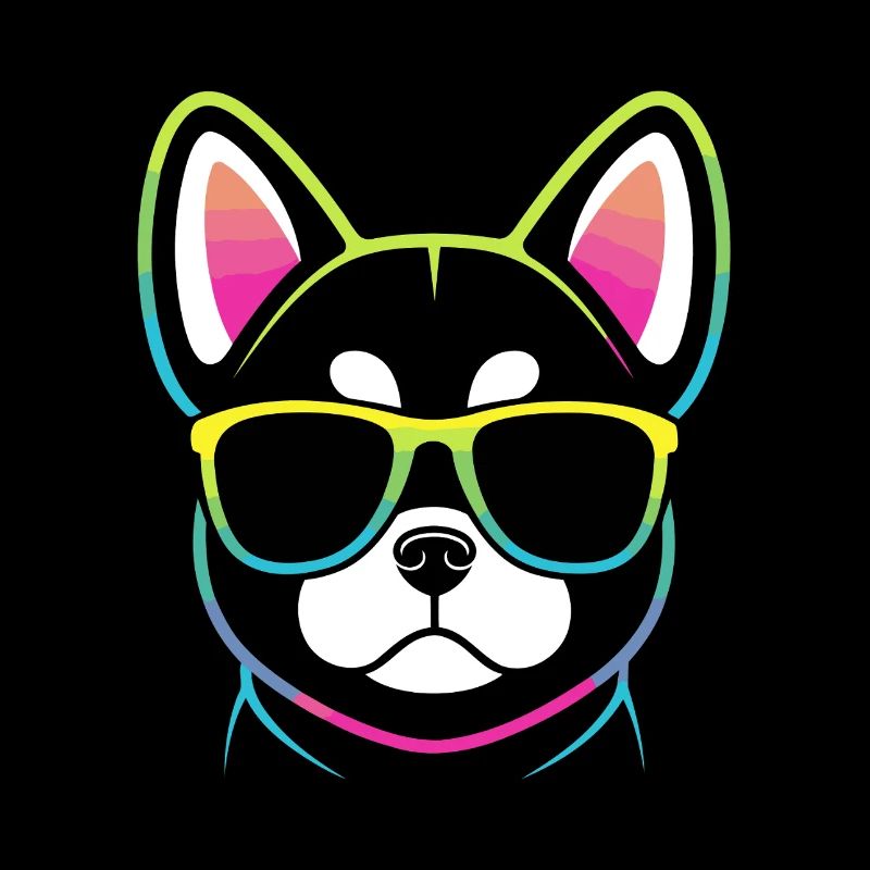 Regenbogenhund mit Brille