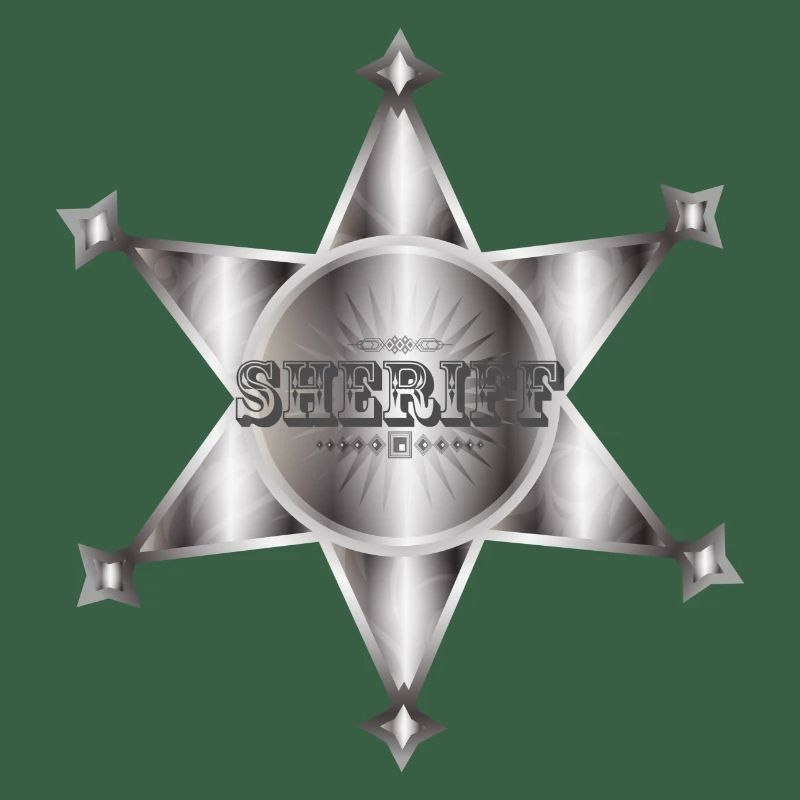 extraordinary silver-colored sheriff's star