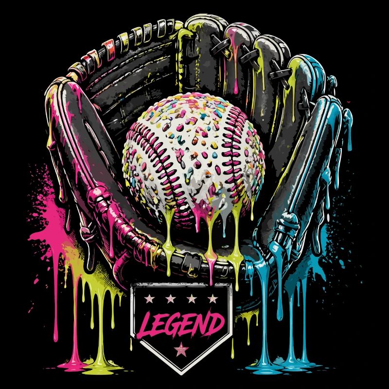 Baseball Handschuh Legend Bunt Grafik
