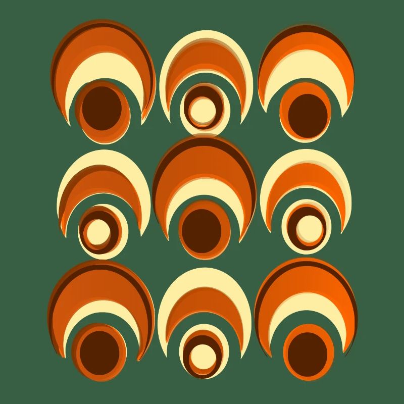 60s 70s Retro Pattern Circle Style Pattern